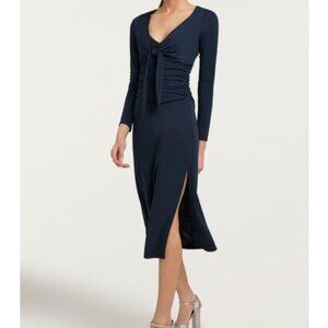 Cinq à Sept Brenna Knot-Tie Gathered crepe  Midi Dress Size 0